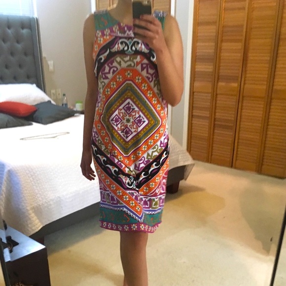 Colorful Geometric Nicole Miller Dress - Picture 2 of 4